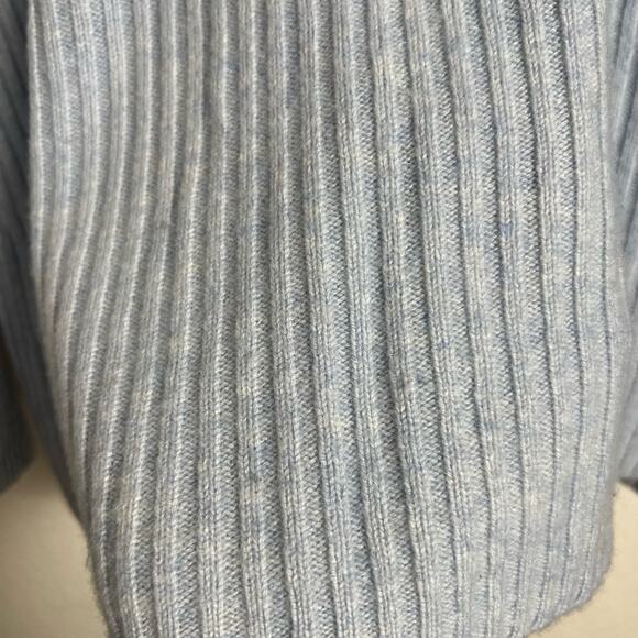 Rag & Bone Blue 100% Cashmere Ribbed Knit V-Neck Oversized Sweater Size Small - Picture 5 of 9